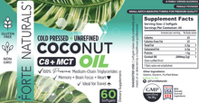 Load image into Gallery viewer, Coconut Oil Supplement MCT Oil soft gels c8 c10 Supplements Gut Health + Memory + Focus Supplement