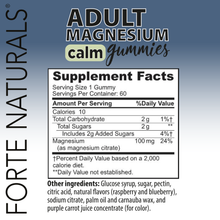 Load image into Gallery viewer, ADULT Magnesium Calm Gummies Chewable Supplements 250mg