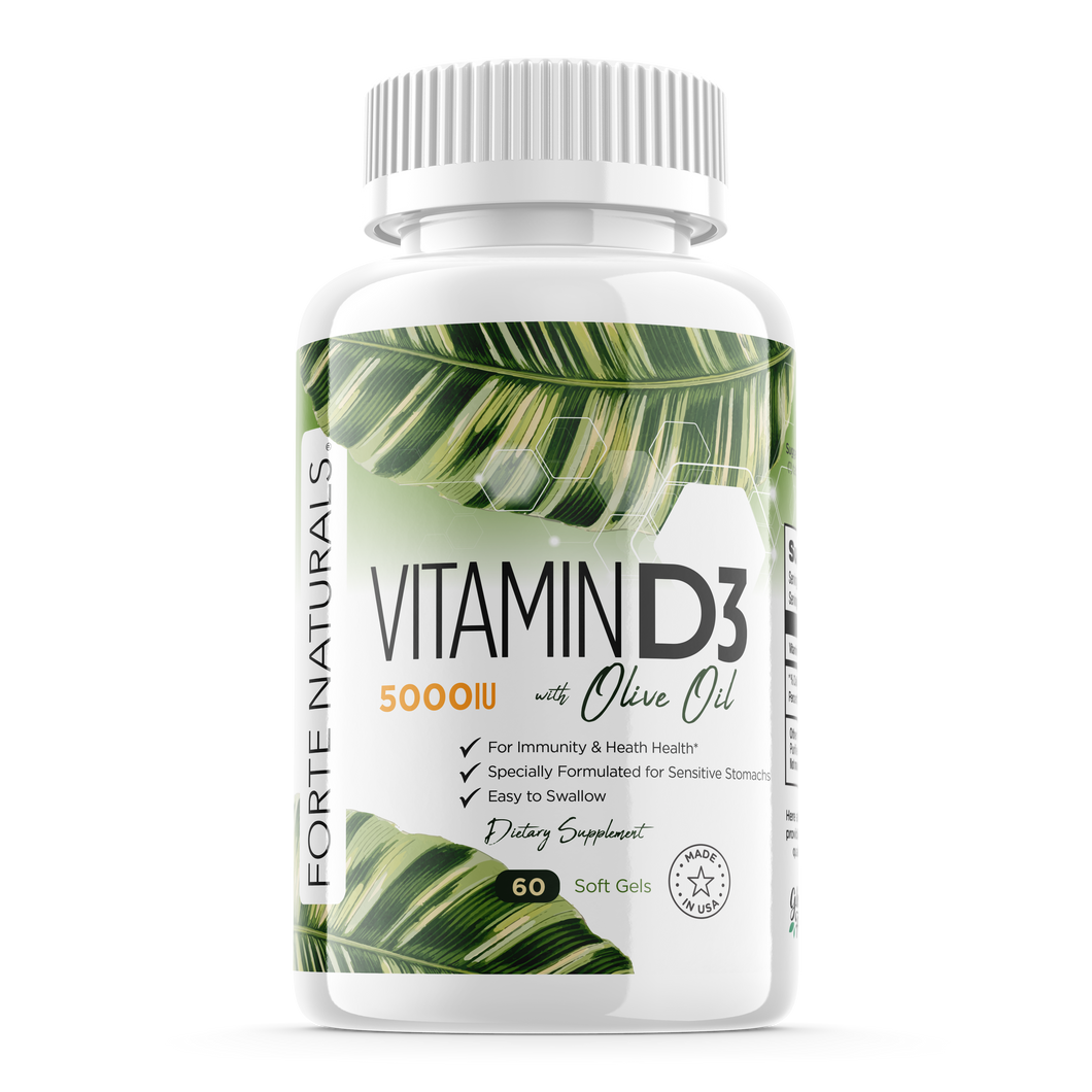 Vitamin D3 5,000 IU 125mcg with Organic Olive Oil 60 soft gels
