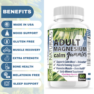 ADULT Magnesium Calm Gummies Chewable Supplements 250mg