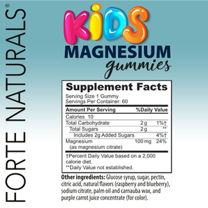 KIDS Magnesium Citrate Calm Bedtime Gummy Supplements Chewable
