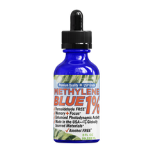 Load image into Gallery viewer, METHYLENE BLUE Pharmaceutical Grade USP, 3rd Party Tested for Purity No Formaldehyde, Made in USA, 50mL 2 oz glass bottle FORTE NATURALS Methylene Blue 1% Oral Drops for Humans
