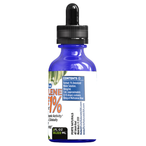 METHYLENE BLUE Pharmaceutical Grade USP, 3rd Party Tested for Purity No Formaldehyde, Made in USA, 50mL 2 oz glass bottle FORTE NATURALS Methylene Blue 1% Oral Drops for Humans