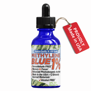 METHYLENE BLUE Pharmaceutical Grade USP, 3rd Party Tested for Purity No Formaldehyde, Made in USA, 50mL 2 oz glass bottle FORTE NATURALS Methylene Blue 1% Oral Drops for Humans