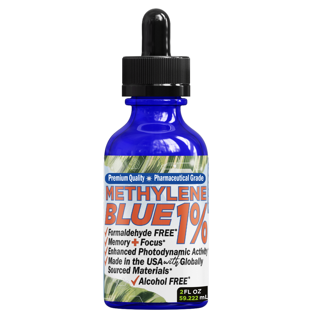 METHYLENE BLUE Pharmaceutical Grade USP, 3rd Party Tested for Purity No Formaldehyde, Made in USA, 50mL 2 oz glass bottle FORTE NATURALS Methylene Blue 1% Oral Drops for Humans