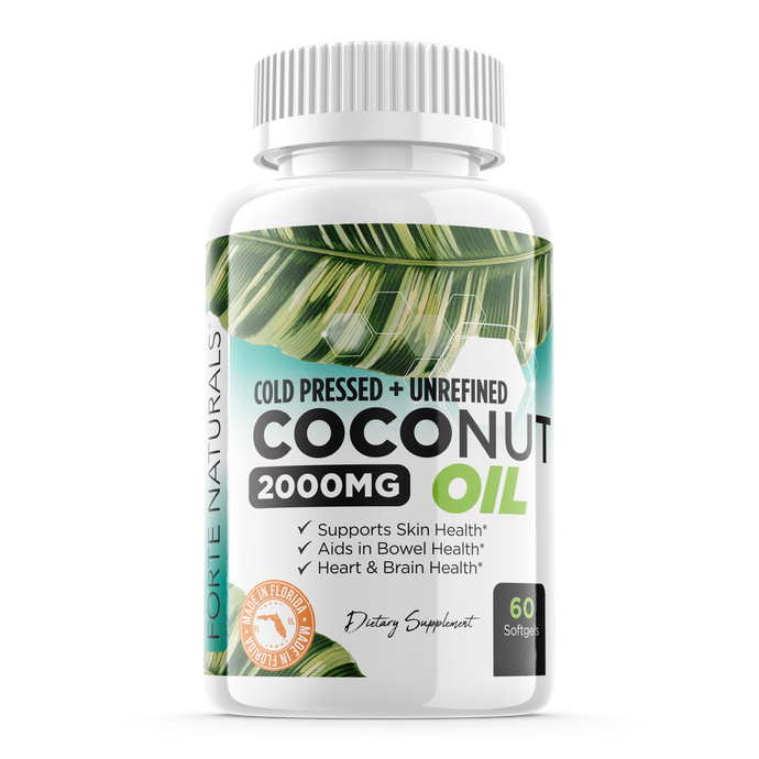 FORTE NATURALS Coconut Oil MCT C8 C10 vitamin supplement soft gel non GMO protein