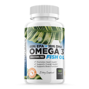 FORTE NATURALS Omega 3 High Potency Fish Oil 800mg EPA 600mg DHA Blood Flow Supplement For Men Cardio Circulation ED Support