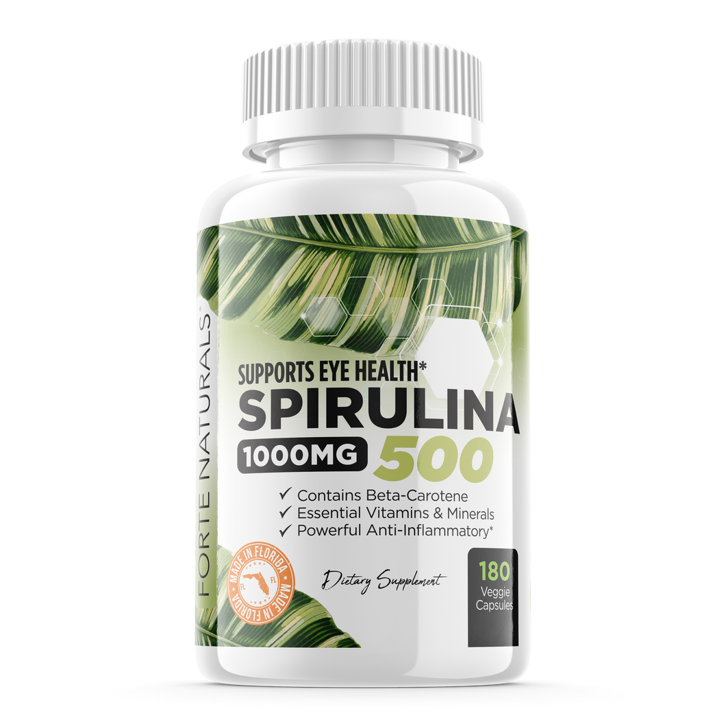 FORTE NATURALS Spirulina 1000mg vitamin supplement made in the USA